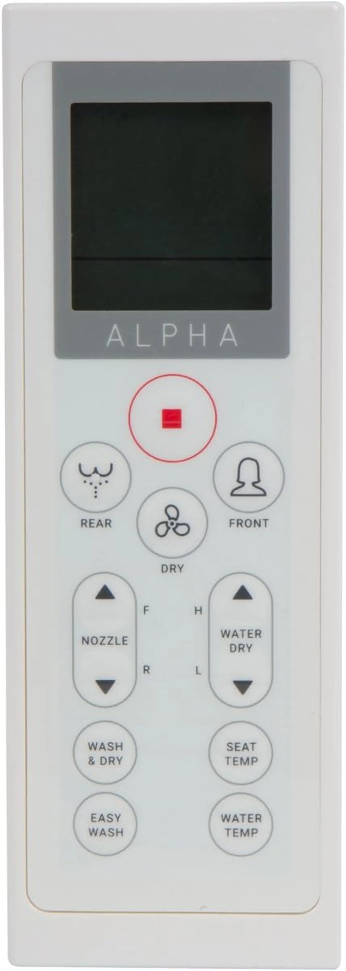 The Alpha Bidet JX2 seat and lid profile, showing the plastic housing.