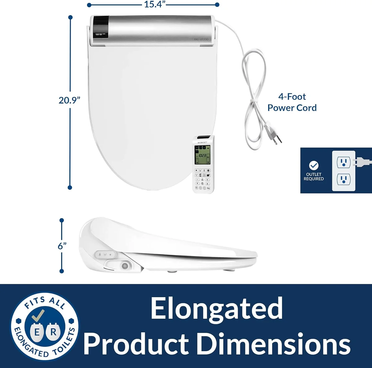 The Bio Bidet BB2000 remote control and side controls.