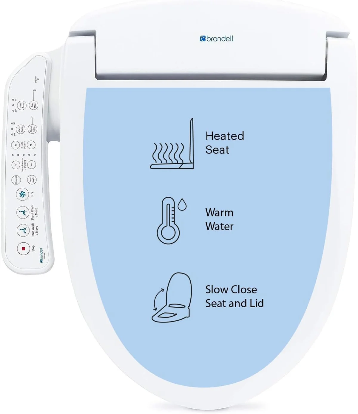 The Brondell Swash SE400, a value electric seat that combines a heated seat and warm wash.