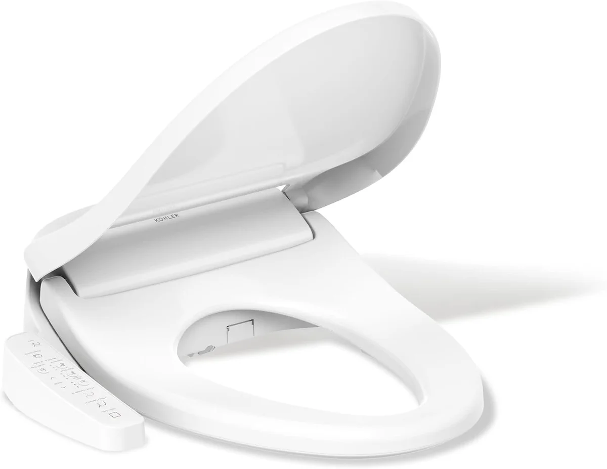 A Kohler PureWash E580, whose top-mount bracket is the kind that can foul an unusual rim.