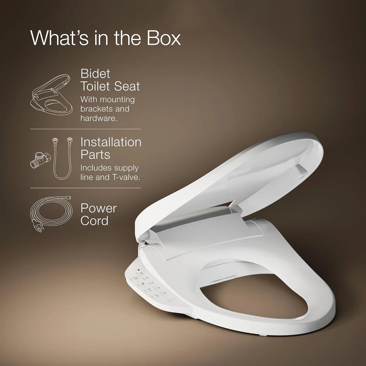 The Kohler PureWash E590 seat profile showing the bowl opening.