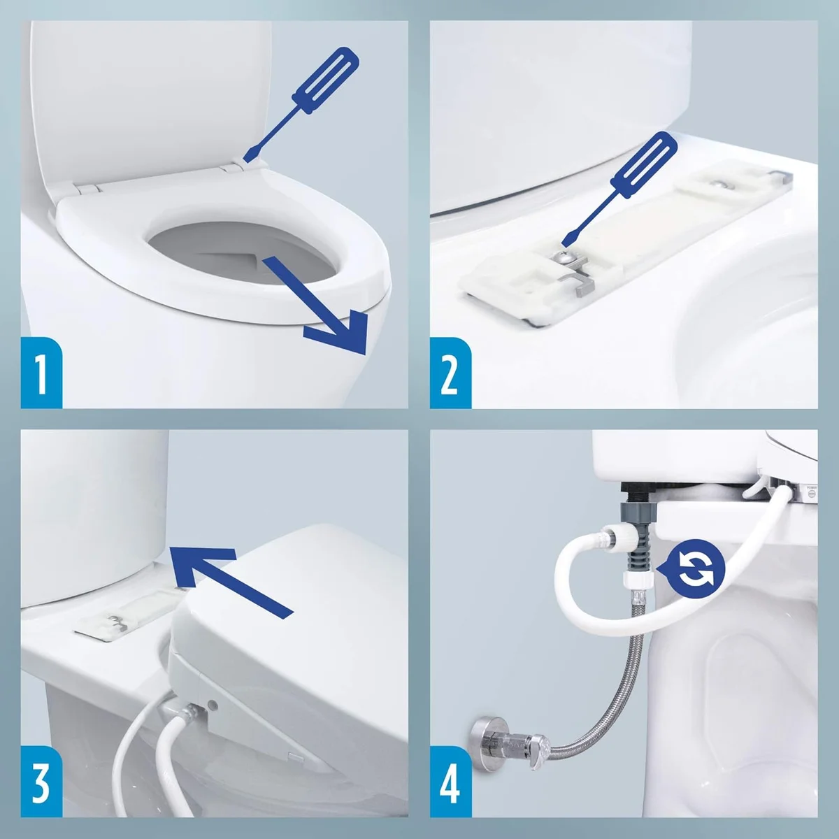 The TOTO WASHLET C5 EWATER+ self-cleaning spray wand extended.