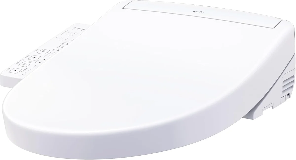 The TOTO WASHLET S2 spray wand extended, the EWATER+ self-cleaning nozzle shared across the S-line.