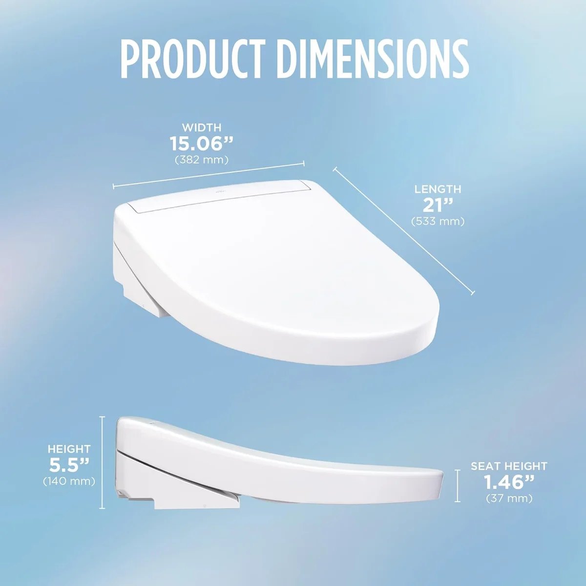 The TOTO WASHLET S5 EWATER+ self-cleaning spray wand extended.