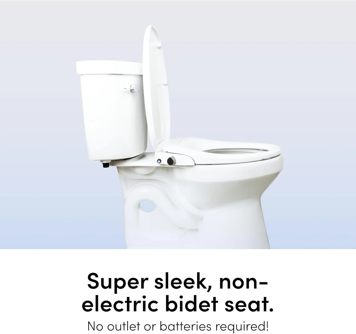 The TUSHY Wave installed on an elongated toilet, showing the integrated look.