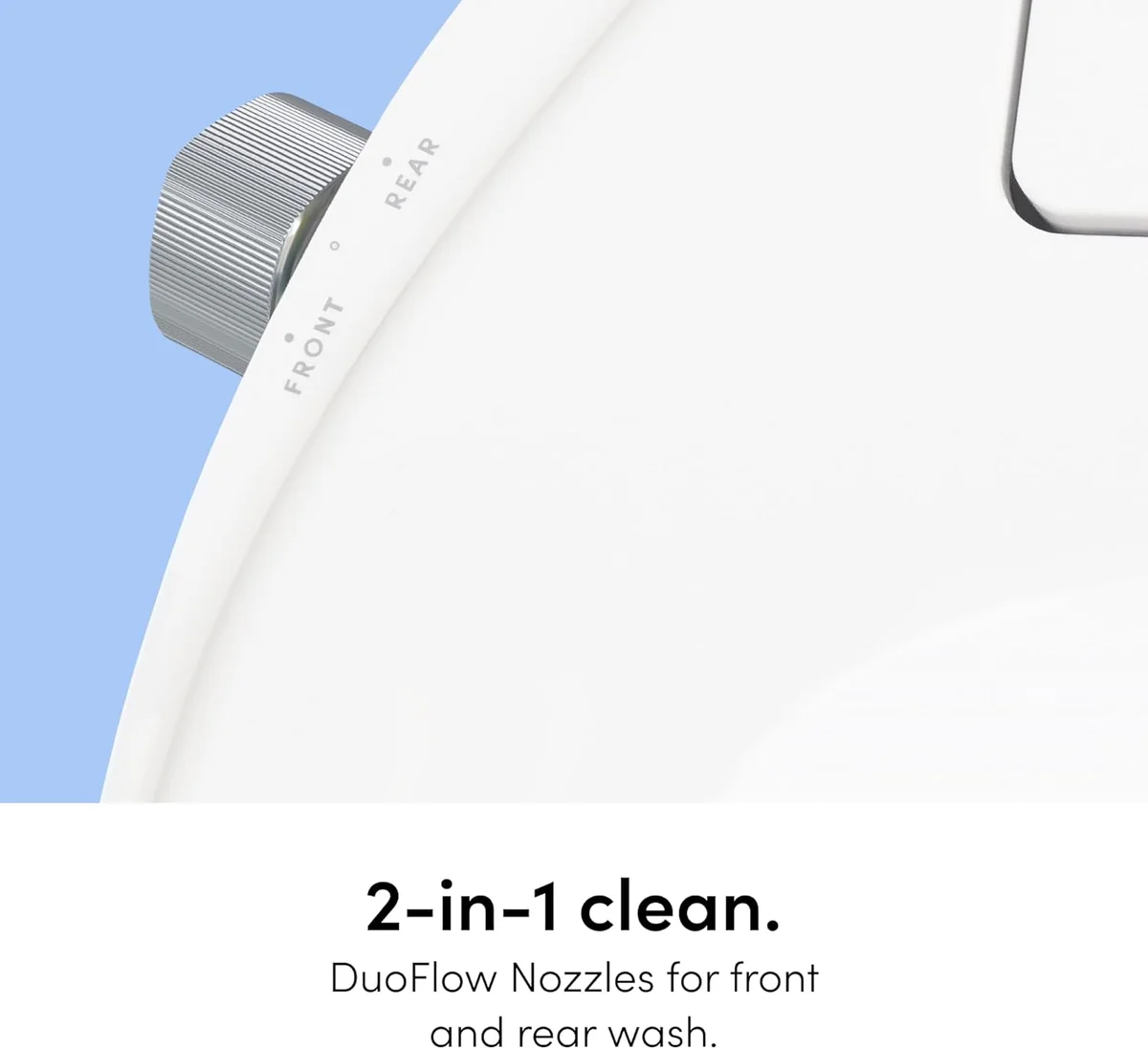 The TUSHY Wave bamboo pressure knob and dual nozzle.