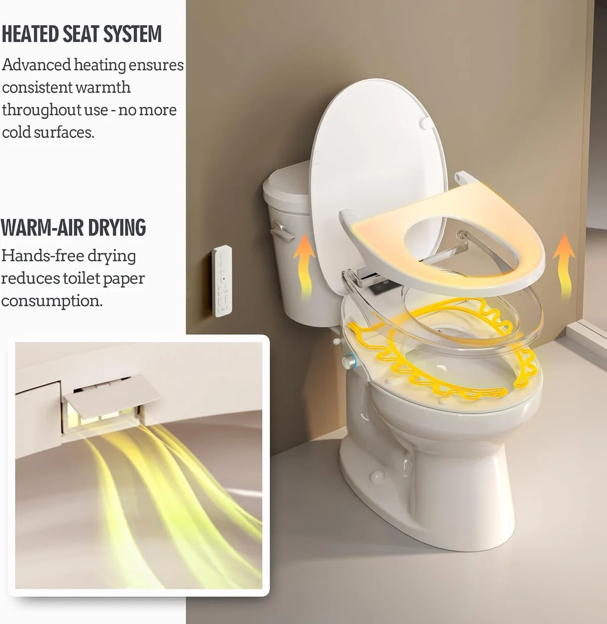 The WLJBIDET self-cleaning nozzle extended.
